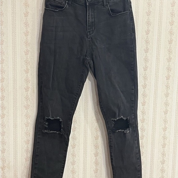 Black Distressed Women's Jeans - Picture 2 of 9